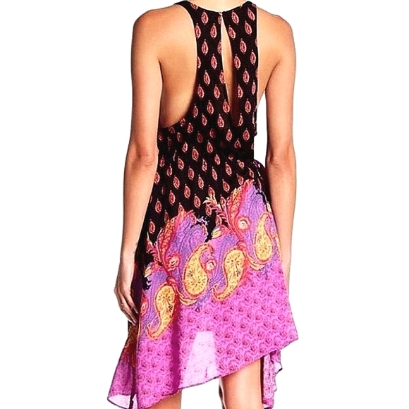NEW‼️ Free People Summer Boho Dress, Pink Black Tie XS - Picture 5 of 7